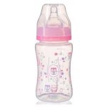 BabyOno široká antikoliková láhev růžová 240ml – Sleviste.cz