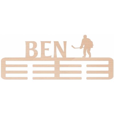 ČistéDřevo Dřevěný věšák na medaile hokej Zvolte Muž – HobbyKompas.cz