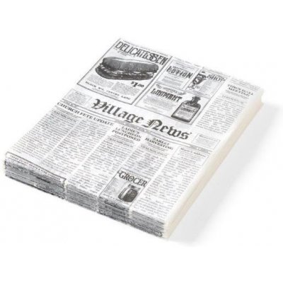 Hendi Pergamenový papír na hranolky a občerstvení, Novinový tisk, 500 ks., 250x350mm – Hledejceny.cz