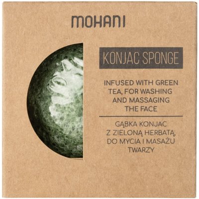Mohani Konjac Sponge mycí konjaková houbička se zeleným čajem – Zboží Dáma