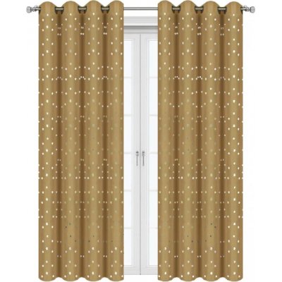 Fliying Sada závěsů hvězdy cappuccino, 2 ks, každý - 145 x 250 cm – Hledejceny.cz