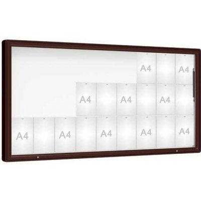 PROCITY Venkovní vitrína model 2000, 27 x A4, sklo, hnědá | Zboží Auto