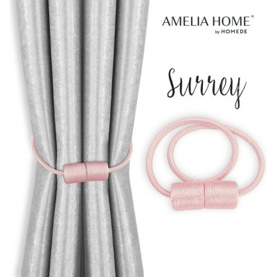 Záclony - doplňky SURREY barva pudrová růžová ameliahome – Hledejceny.cz