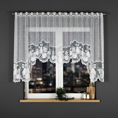 Dekorační oblouková krátká záclona na žabky PELAGIA 135 bílá 300x135 cm MyBestHome – Hledejceny.cz