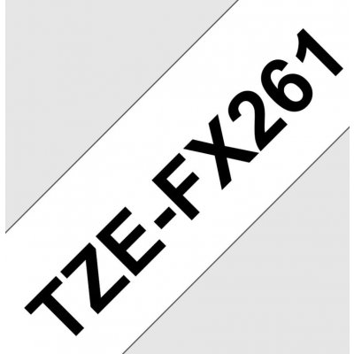 Páska do štítkovače Brother, TZE-FX261, 36mm, černý tisk/bílý podklad, flexibilní,originál – Zboží Mobilmania