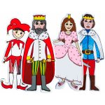 Marionetino Kašpárek, Princezna, Princ, Král loutky pro děti 4 ks Průhledný sáček: Baleno ve fólii – Zboží Dáma