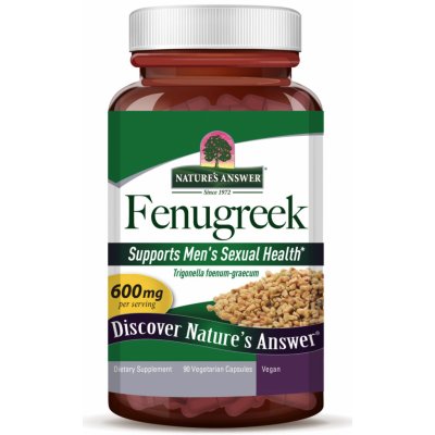 Nature's Answer Fenugreek, Pískavice řecké seno, 600 mg, 90 kapslí – Hledejceny.cz