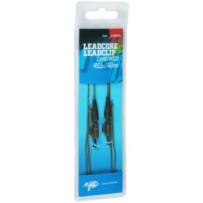 Giants Fishing montáž s olověnou šňůrkou leadcore 45 lb leadclip 2 ks 60 cm camo weed – Zboží Dáma