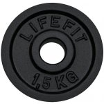 Kotouč Lifefit kovový 1,5kg pro 30mm tyč - černá