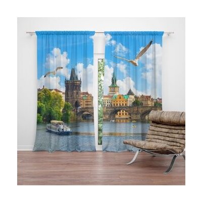 Sablio Závěs Praha Karlův most 2: 2ks 140x250cm – Hledejceny.cz