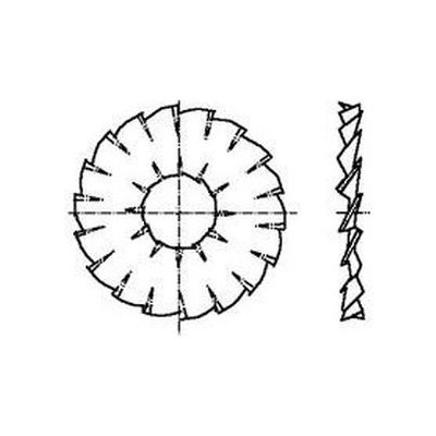 podložka M5 pr. 5.3x18 ZINEK vějířová dvojité (vnitřní a vnější) ozubení (BN 783) DIN 6798 [1 ks] – Zboží Mobilmania