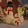 Vánoční osvětlení zahrada-XL Nafukovací rodinka sněhuláků s LED diodami 500 cm