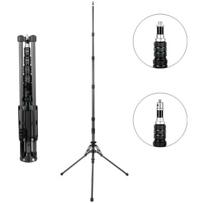 Heron, Karbonový stativ na světla 210 cm/ hlava 16mm / 1/4'' + 3/8'' závit – Zboží Živě