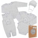 New Baby Kojenecká soupravička do porodnice Sweet Bear šedá Šedá – Zboží Dáma