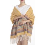 Gil dámská zimní šála s třásněmi 22233 žlutá – Zboží Dáma Gil dámská zimní šála s třásněmi 22233 žlutá – Zboží Dáma