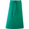 Zástěra Premier Workwear Keprová dlouhá barmanská zástěra s velkou kapsou zelená emeraldová Pantone 341 90x80 cm PW158