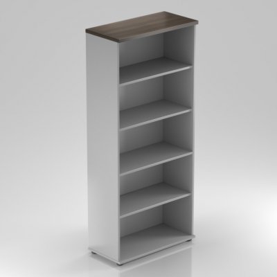 Nábytek Designový cz S580 07 - Kancelářský regál Komfort, 80x38,5x183,5 cm, bez dveří , kaštan/šedá – Hledejceny.cz