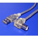 Goobay 93577 USB 2.0, A-B, 2m, transparentní, lomený konektor B