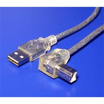 Goobay 93577 USB 2.0, A-B, 2m, transparentní, lomený konektor B