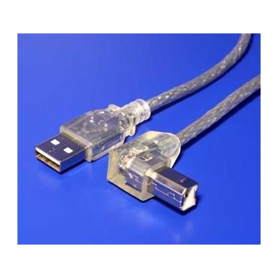 Goobay 93577 USB 2.0, A-B, 2m, transparentní, lomený konektor B – Zboží Mobilmania