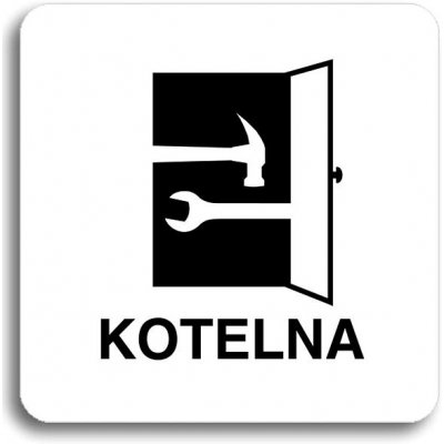 Accept Piktogram "kotelna" (80 × 80 mm) (bílá tabulka - černý tisk bez rámečku) – Zboží Mobilmania