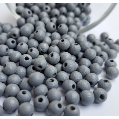 Detoa dřevěné korálky šedé 6 mm 10 ks – Zboží Dáma