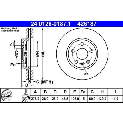 Brzdový kotouč ATE 24.0126-0187.1 | Zboží Auto