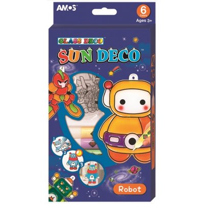 Barvy na sklo sada 6 barev 10,5 ml + 6 sklíček Robot 6410 – Zboží Dáma