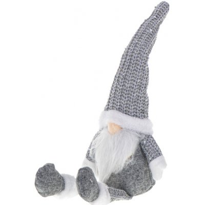 KIK VÁNOČNÍ trpaslík s plnovousem šedý 47 cm – Zboží Dáma