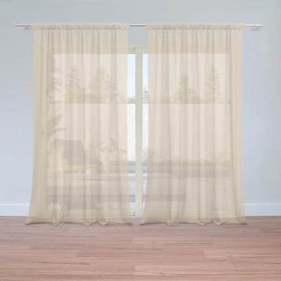 Sablio Záclony Světle béžová: 2ks 150x150cm – Hledejceny.cz