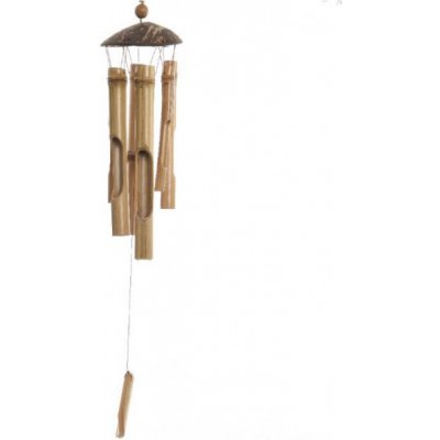 Závěsná bambusová zvonkohra, rozměr 10 x 63 cm, hnědá – Zboží Dáma