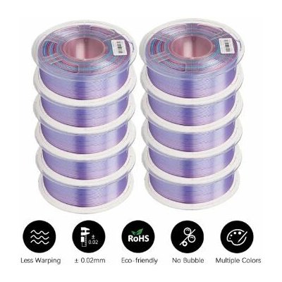 Economy Silk PLA duhová růžovo-fialová 1 kg 1,75mm – Zboží Živě
