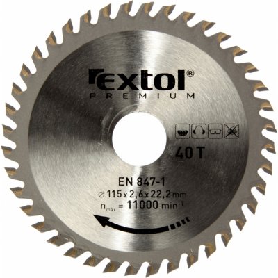 EXTOL PREMIUM Kotouč pilový s SK plátky, O 115x2,2x22,2mm, 40T (8803203) – Hledejceny.cz