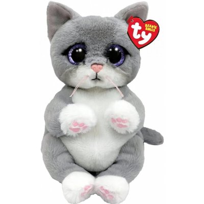 TY Beanie Babies Morgan šedá kočka 41055 15 cm