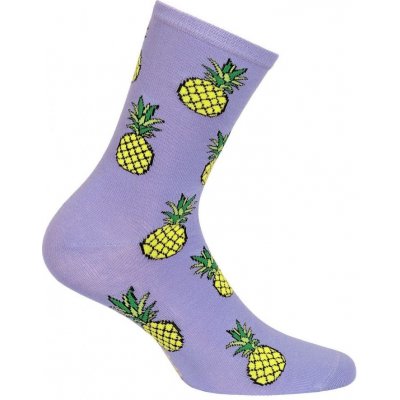 Veselé barevné bavlněné ponožky s ananasem