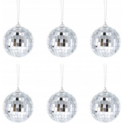 Laalu Ozdoby stříbrné lesklé disco koule 6 cm 6 ks – Hledejceny.cz
