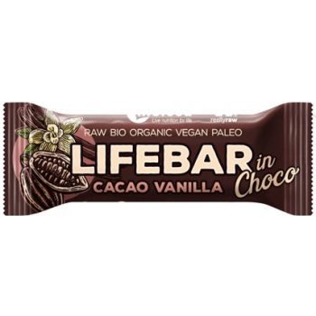 Lifefood Lifebar InChoco kakaové boby s vanilkou 40 g Bio