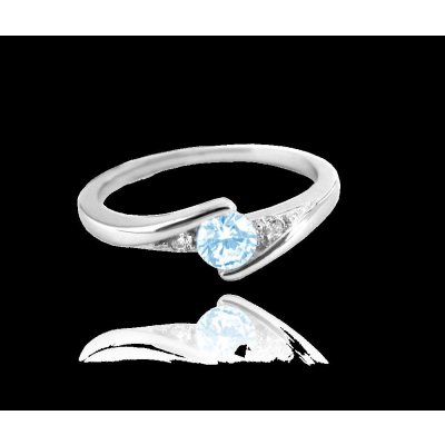 Minet JMAN0046BR49 Elegantní stříbrný prsten s modrým zirkonem