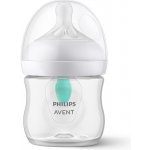 Avent láhev Natural Response průhledná dudlík s ventilem AirFree 1 ks 125 ml – Hledejceny.cz