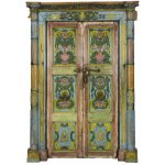 Sanu Babu Starožitné dveře s rámem z Gujaratu, teakové dřevo, 144x18x209 cm – Sleviste.cz