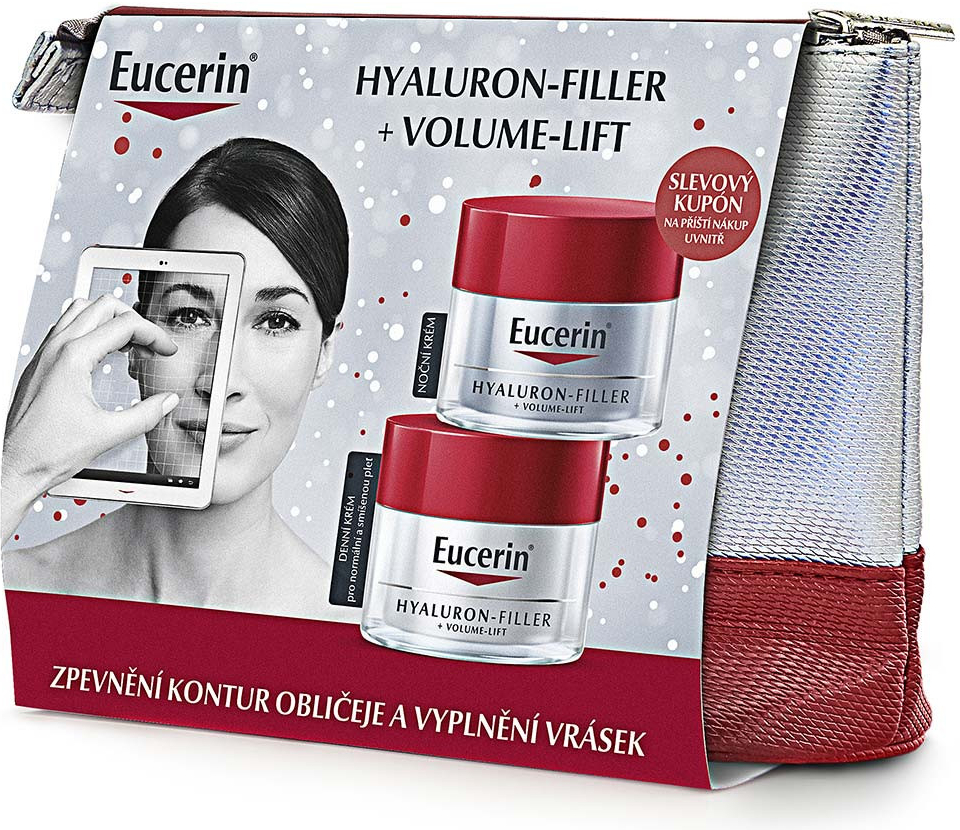 Eucerin Hyaluron Filler Volume Lift remodelační denní krém pro normální a smíšenou pleť 50 ml + remodelační noční krém 50 ml dárková sada