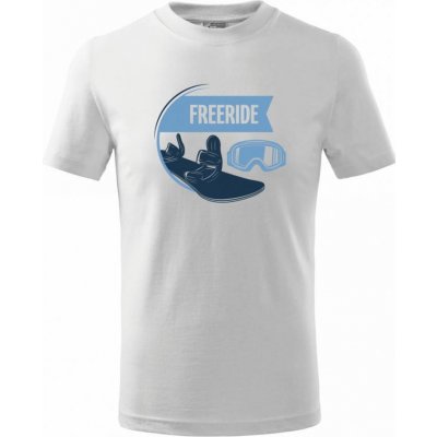 Freeride snowboard kruh tričko dětské bavlněné bílá – Zboží Mobilmania