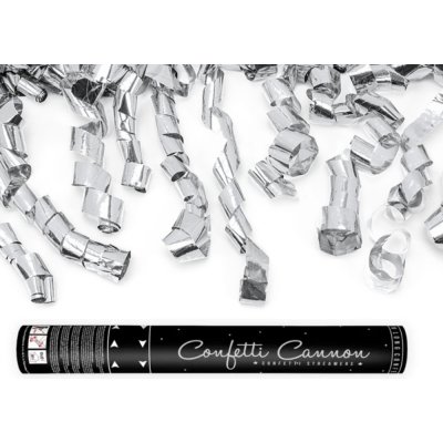 PartyDeco Vystřelovací konfety stříbrné spirály 40cm – Sleviste.cz