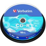 Verbatim CD-R 700MB 52x, spindle, 10ks (43437) – Zboží Živě