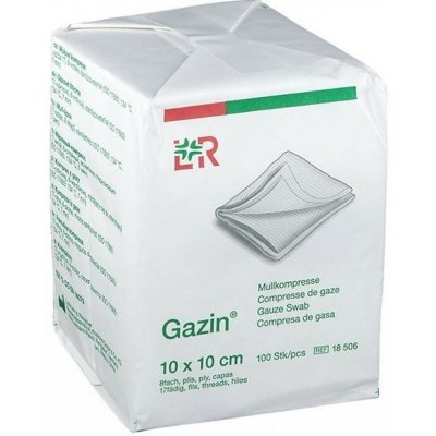 Gazin gáza hydrofilní skládaný kompres 10 x 10cm/100 ks 8vrstvý – Hledejceny.cz