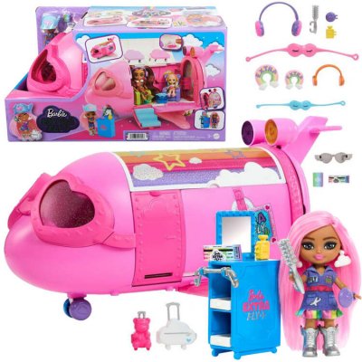 Barbie Velké letadlo s panenkou extra fly mini – Zboží Mobilmania