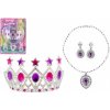Dětský karnevalový kostým Teddies Sada krásy plast korunka náhrdelník naušnice na kartě 20x28cm