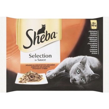 Sheba Cat Selection in Sauce Šťavnatý výběr 4 x 85 g