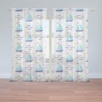 Sablio Záclony Modré lodičky: 2ks 150x250cm – Hledejceny.cz