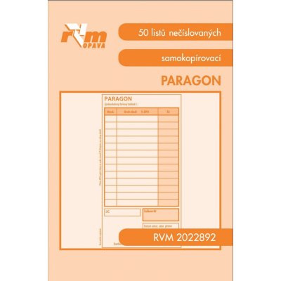 RVM 2022892 Paragon samopropisovací nečíslovaný 50 listů – Zboží Živě